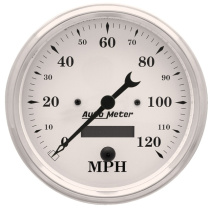 Hastighetsmätare 127mm 120MPH (Elektrisk) OLD TYME WHITE